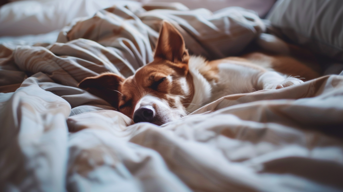 contentcreativestudio a dog sleeps in bed with its owner 01c9fce2 eb38 41e0 84ff d1980deec597