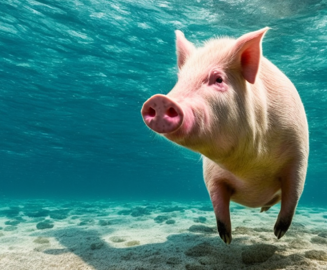 Pig Beach mania, dove andare per nuotare con i maiali