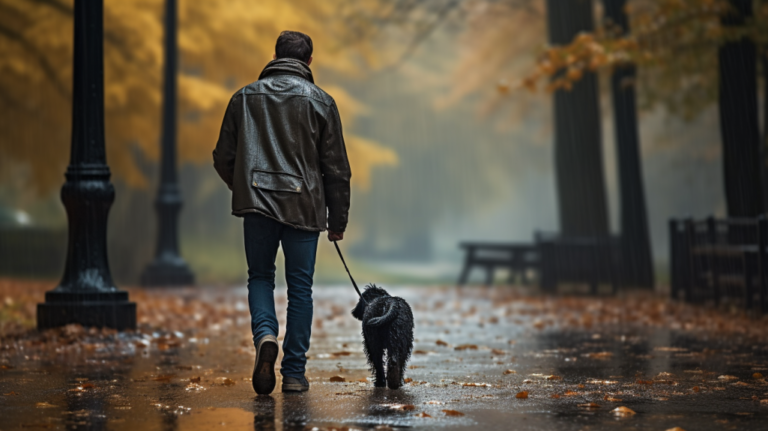 come proteggere il cane dalla pioggia durante la passeggiata
