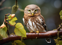 la civetta nana ha due finti occhi sulla nuca