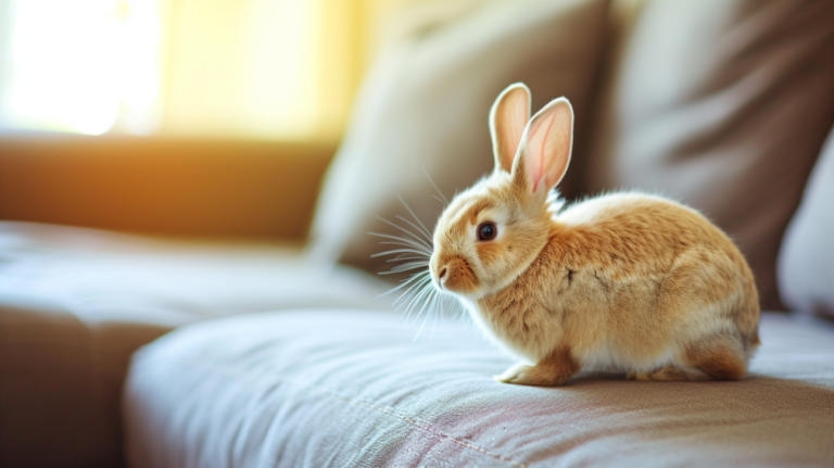 come fare a non far salire il coniglio sul divano