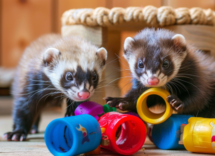 i furetti amano i giocattoli che suonano
