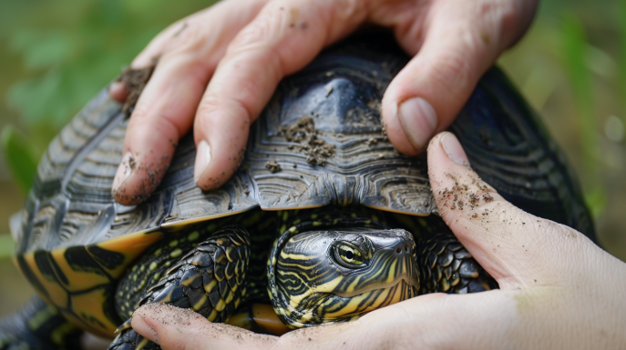 il carapace delle tartarughe e sensibile al contatto fisico