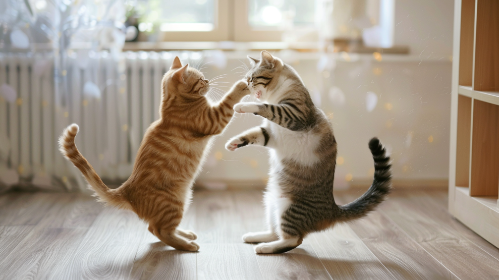 come dividere due gatti che litigano