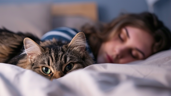 Perché il gatto ti fissa mentre dormi