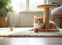 Gatto che gioca con un giocattolo, errori comuni da evitare