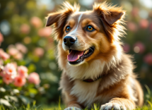 Un anziano accarezza un cane in un ambiente sereno