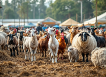 Fiera espositiva degli animali a Sant’Agnello con espositori e visitatori