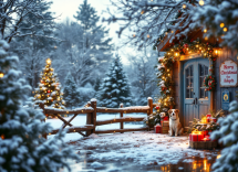 Cani e gatti festeggiano il Natale al canile durante l'open day