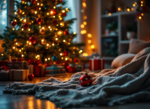 Cane e gatto festeggiano il Natale insieme