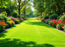 Due cani che giocano insieme in un giardino
