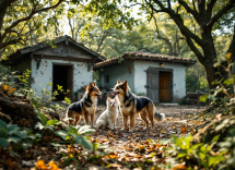 Cane felice in un canile durante una visita