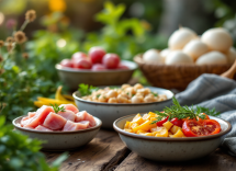 Cani e gatti che mangiano cibo crudo e cotto