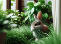 Coniglio sano in un ambiente domestico curato