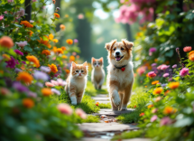 Cane e gatto che mostrano affetto e emozioni
