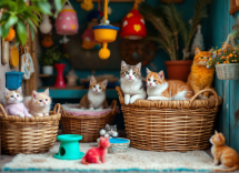 Celebrazione della Giornata Mondiale del Gatto con felini