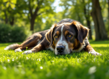Cane riceve trattamento cranio sacrale per il benessere