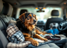 Cane e gatto in auto durante un viaggio in Italia