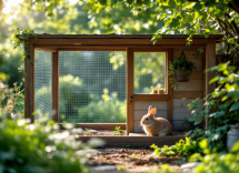 Coniglio domestico in un ambiente confortevole