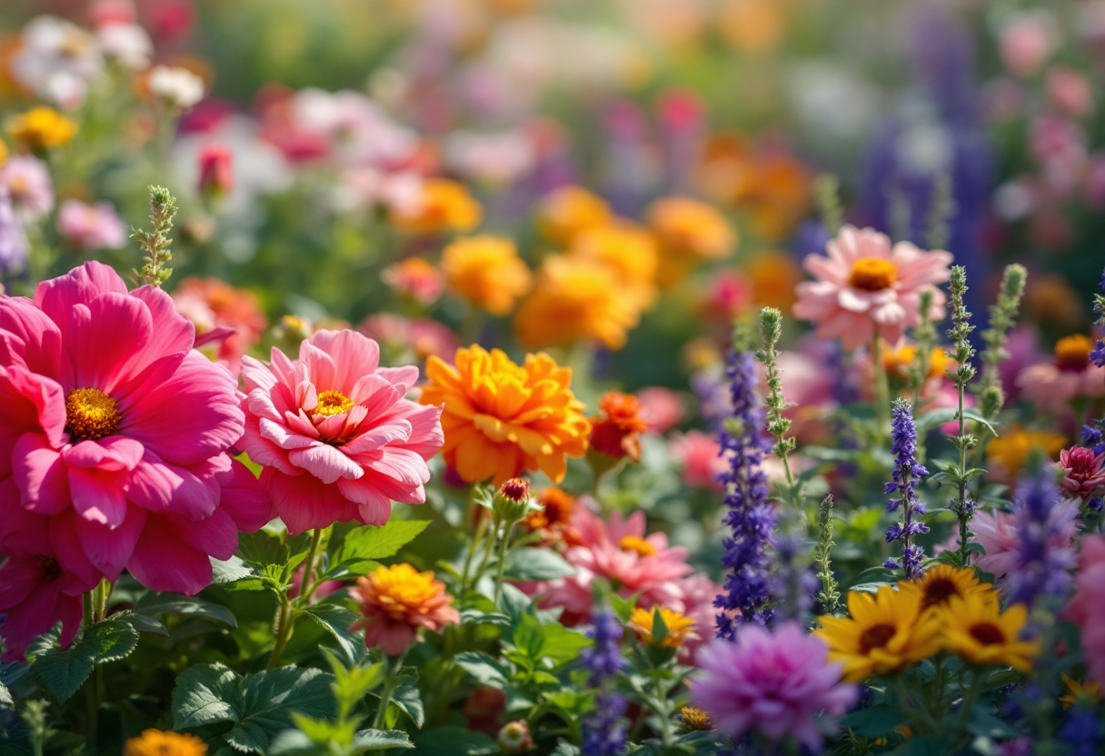 Cani e gatti circondati da fiori di Bach